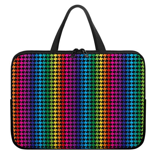 Rainbow Gay Pride Zigzag Pattern Print Laptop Sleeve With Handle
