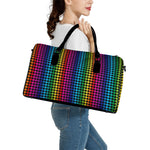 Rainbow Gay Pride Zigzag Pattern Print Leather Duffle Bag