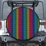 Rainbow Gay Pride Zigzag Pattern Print Leather Spare Tire Cover