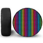 Rainbow Gay Pride Zigzag Pattern Print Leather Spare Tire Cover