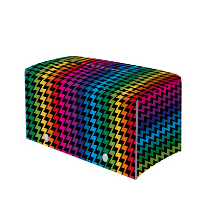 Rainbow Gay Pride Zigzag Pattern Print Leather Tissue Box Cover