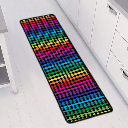 Rainbow Gay Pride Zigzag Pattern Print Long Kitchen Mat