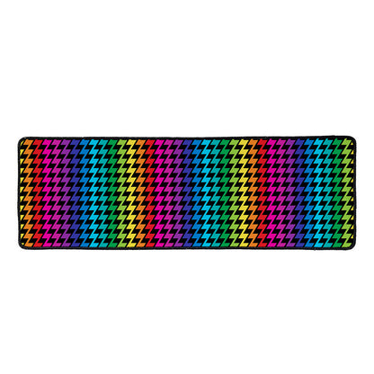 Rainbow Gay Pride Zigzag Pattern Print Long Kitchen Mat