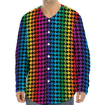 Rainbow Gay Pride Zigzag Pattern Print Long Sleeve Baseball Jersey