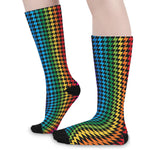 Rainbow Gay Pride Zigzag Pattern Print Long Socks