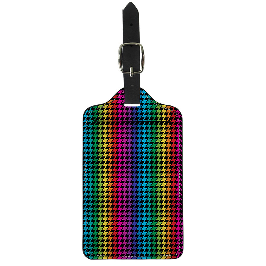 Rainbow Gay Pride Zigzag Pattern Print Luggage Tag