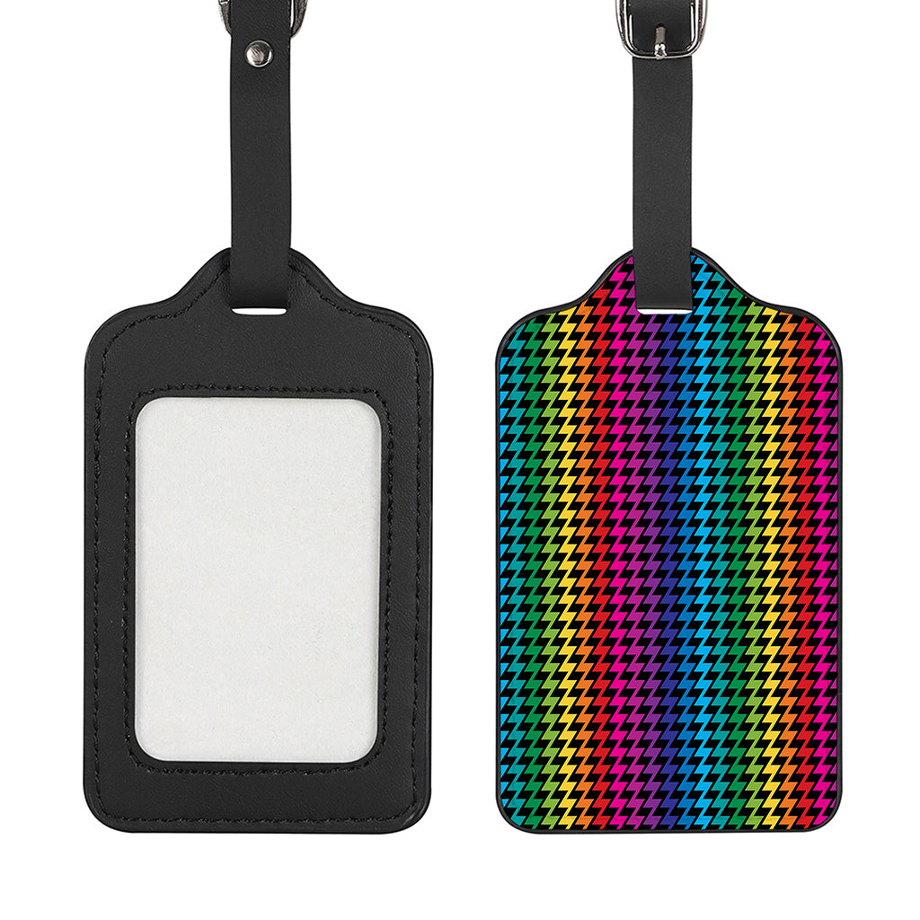 Rainbow Gay Pride Zigzag Pattern Print Luggage Tag