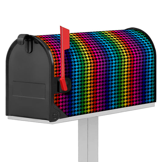 Rainbow Gay Pride Zigzag Pattern Print Mailbox Cover