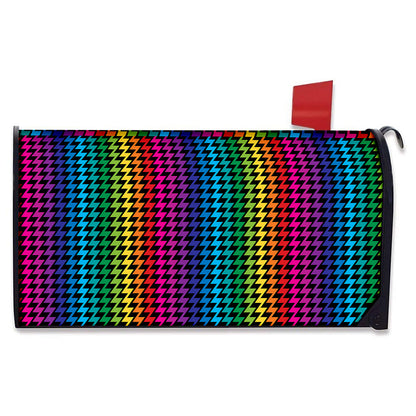 Rainbow Gay Pride Zigzag Pattern Print Mailbox Cover