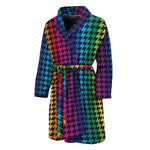 Rainbow Gay Pride Zigzag Pattern Print Men's Bathrobe