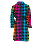 Rainbow Gay Pride Zigzag Pattern Print Men's Bathrobe