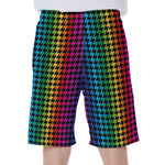 Rainbow Gay Pride Zigzag Pattern Print Men's Beach Shorts