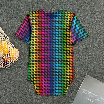 Rainbow Gay Pride Zigzag Pattern Print Men's Bodysuit