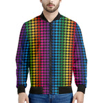 Rainbow Gay Pride Zigzag Pattern Print Men's Bomber Jacket