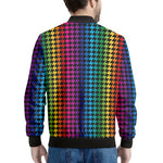Rainbow Gay Pride Zigzag Pattern Print Men's Bomber Jacket