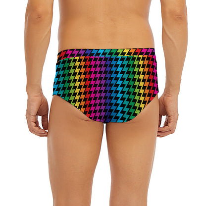 Rainbow Gay Pride Zigzag Pattern Print Men's Briefs