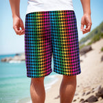 Rainbow Gay Pride Zigzag Pattern Print Men's Cargo Shorts