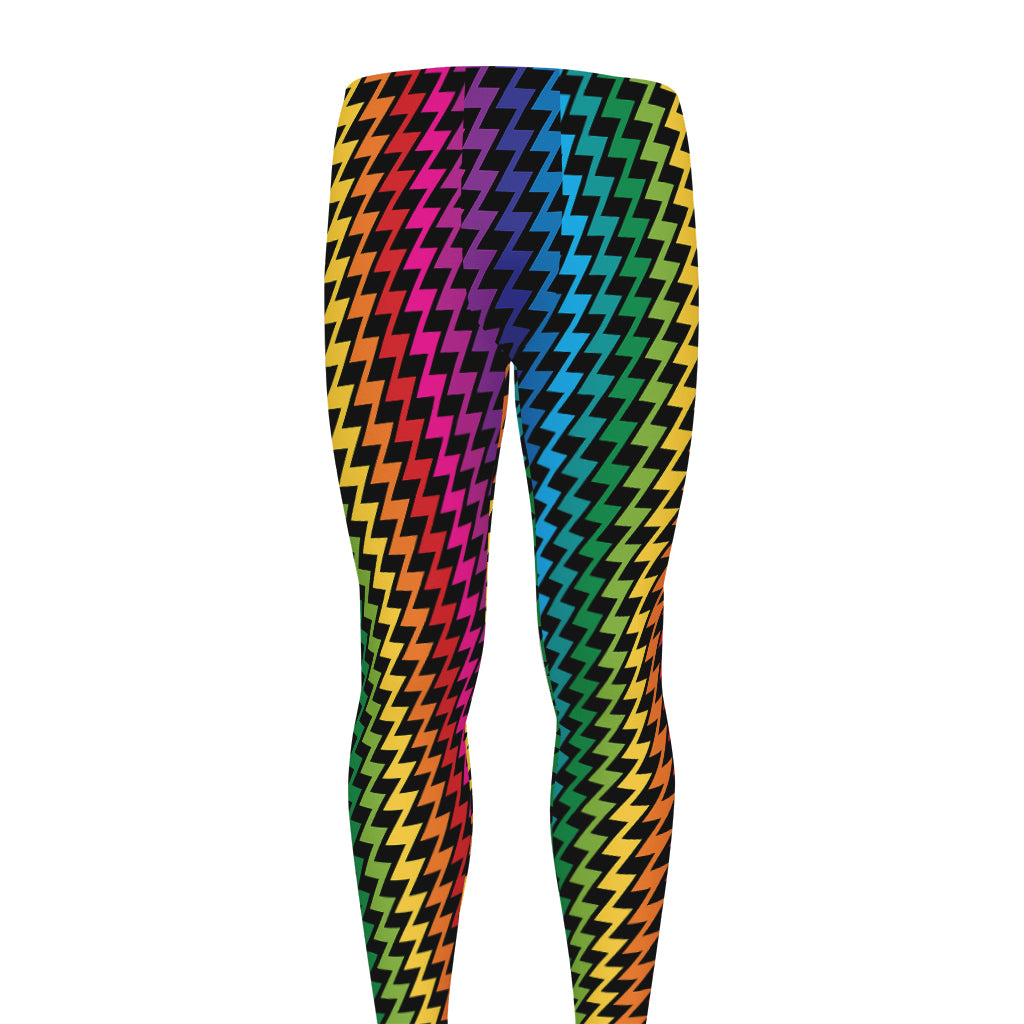 Rainbow Gay Pride Zigzag Pattern Print Men's leggings
