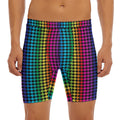 Rainbow Gay Pride Zigzag Pattern Print Men's Long Boxer Briefs