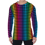 Rainbow Gay Pride Zigzag Pattern Print Men's Long Sleeve T-Shirt