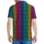 Rainbow Gay Pride Zigzag Pattern Print Men's Polo Shirt