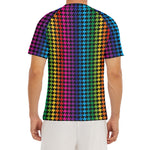 Rainbow Gay Pride Zigzag Pattern Print Men's Short Sleeve Rash Guard