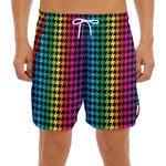Rainbow Gay Pride Zigzag Pattern Print Men's Split Running Shorts