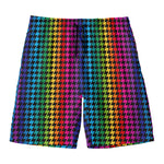 Rainbow Gay Pride Zigzag Pattern Print Men's Swim Trunks