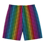 Rainbow Gay Pride Zigzag Pattern Print Men's Swim Trunks