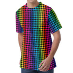 Rainbow Gay Pride Zigzag Pattern Print Men's Velvet T-Shirt