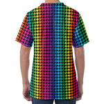 Rainbow Gay Pride Zigzag Pattern Print Men's Velvet T-Shirt