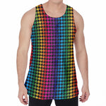 Rainbow Gay Pride Zigzag Pattern Print Men's Velvet Tank Top