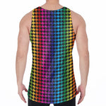 Rainbow Gay Pride Zigzag Pattern Print Men's Velvet Tank Top