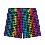 Rainbow Gay Pride Zigzag Pattern Print Mesh Shorts