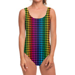 Rainbow Gay Pride Zigzag Pattern Print One Piece Swimsuit