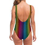 Rainbow Gay Pride Zigzag Pattern Print One Piece Swimsuit