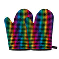 Rainbow Gay Pride Zigzag Pattern Print Oven Mitts