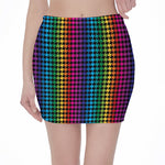 Rainbow Gay Pride Zigzag Pattern Print Pencil Mini Skirt