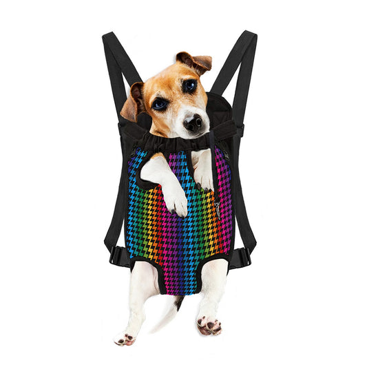 Rainbow Gay Pride Zigzag Pattern Print Pet Carrier Backpack