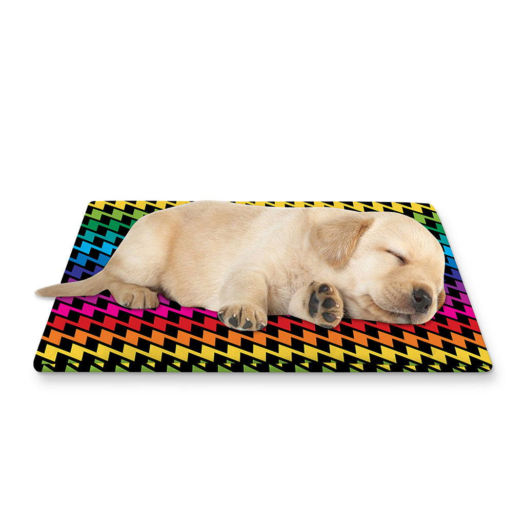 Rainbow Gay Pride Zigzag Pattern Print Pet Cooling Mat Cover