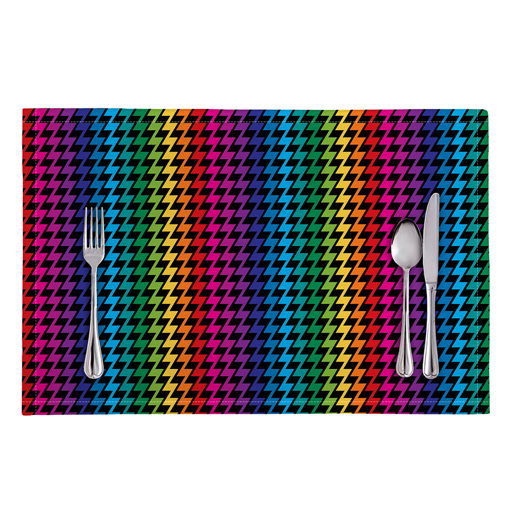 Rainbow Gay Pride Zigzag Pattern Print Placemat