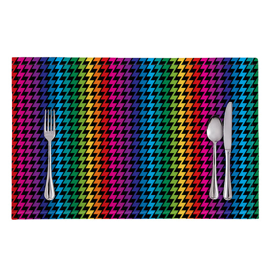 Rainbow Gay Pride Zigzag Pattern Print Placemat