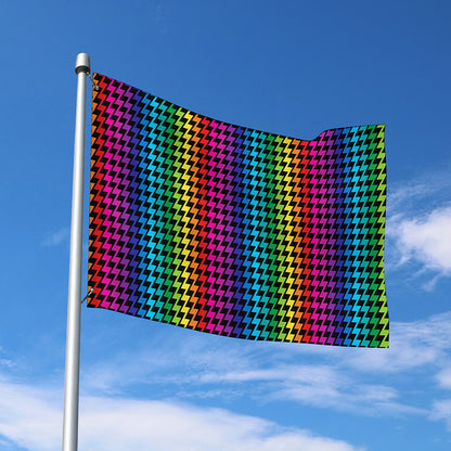 Rainbow Gay Pride Zigzag Pattern Print Polyester Flag