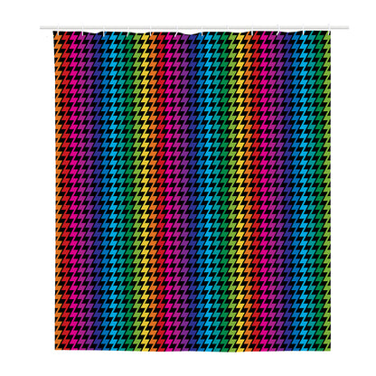 Rainbow Gay Pride Zigzag Pattern Print Polyester Shower Curtain