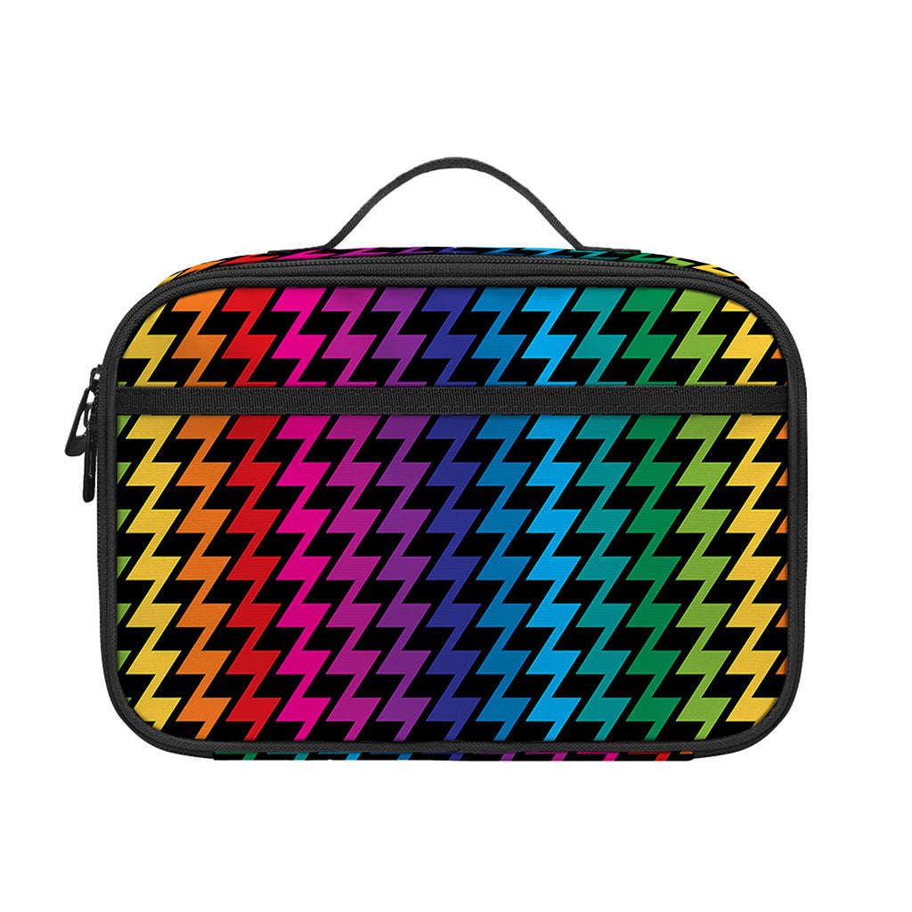 Rainbow Gay Pride Zigzag Pattern Print Portable Lunch Bag