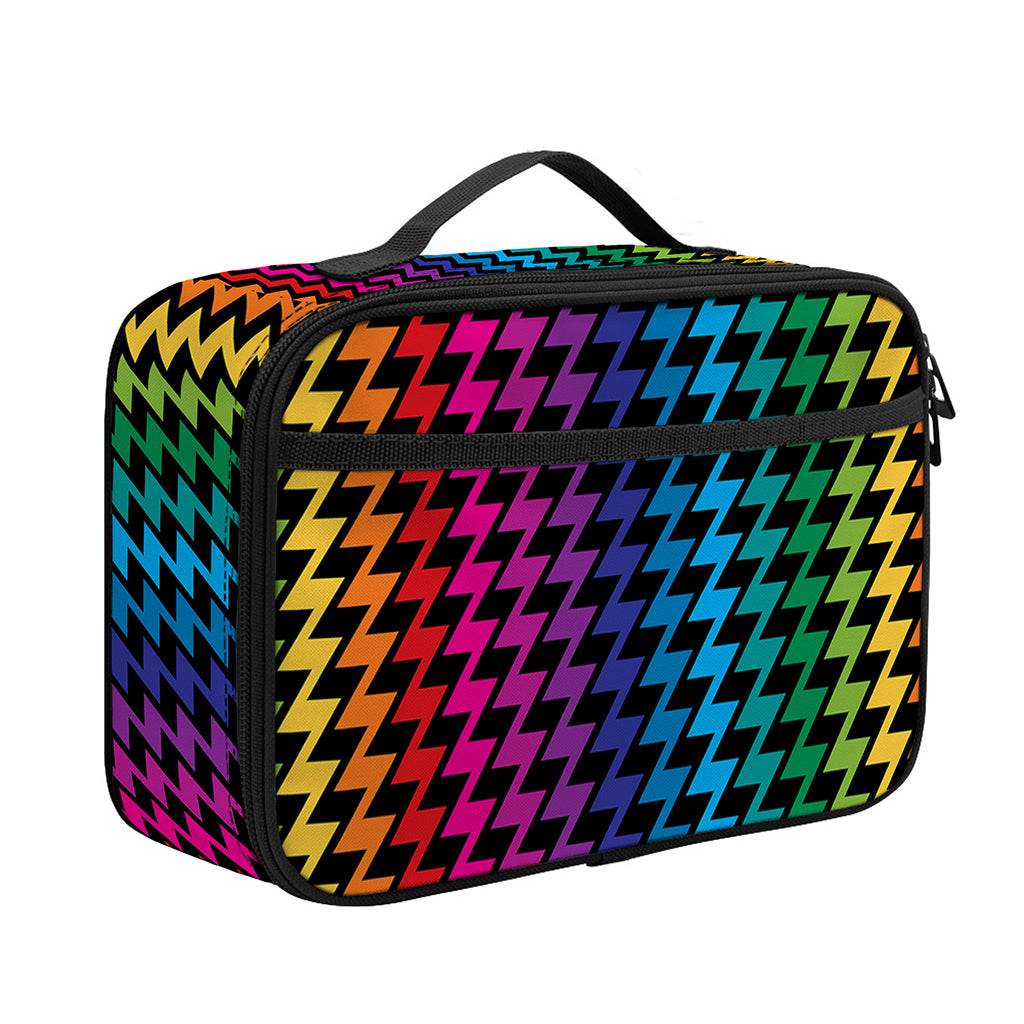 Rainbow Gay Pride Zigzag Pattern Print Portable Lunch Bag