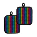 Rainbow Gay Pride Zigzag Pattern Print Pot Holders