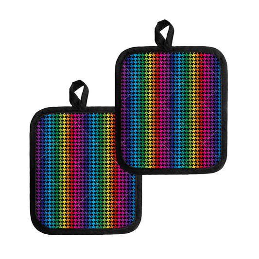 Rainbow Gay Pride Zigzag Pattern Print Pot Holders