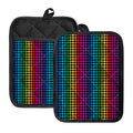 Rainbow Gay Pride Zigzag Pattern Print Pot Holders With Pocket