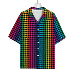 Rainbow Gay Pride Zigzag Pattern Print Rayon Hawaiian Shirt